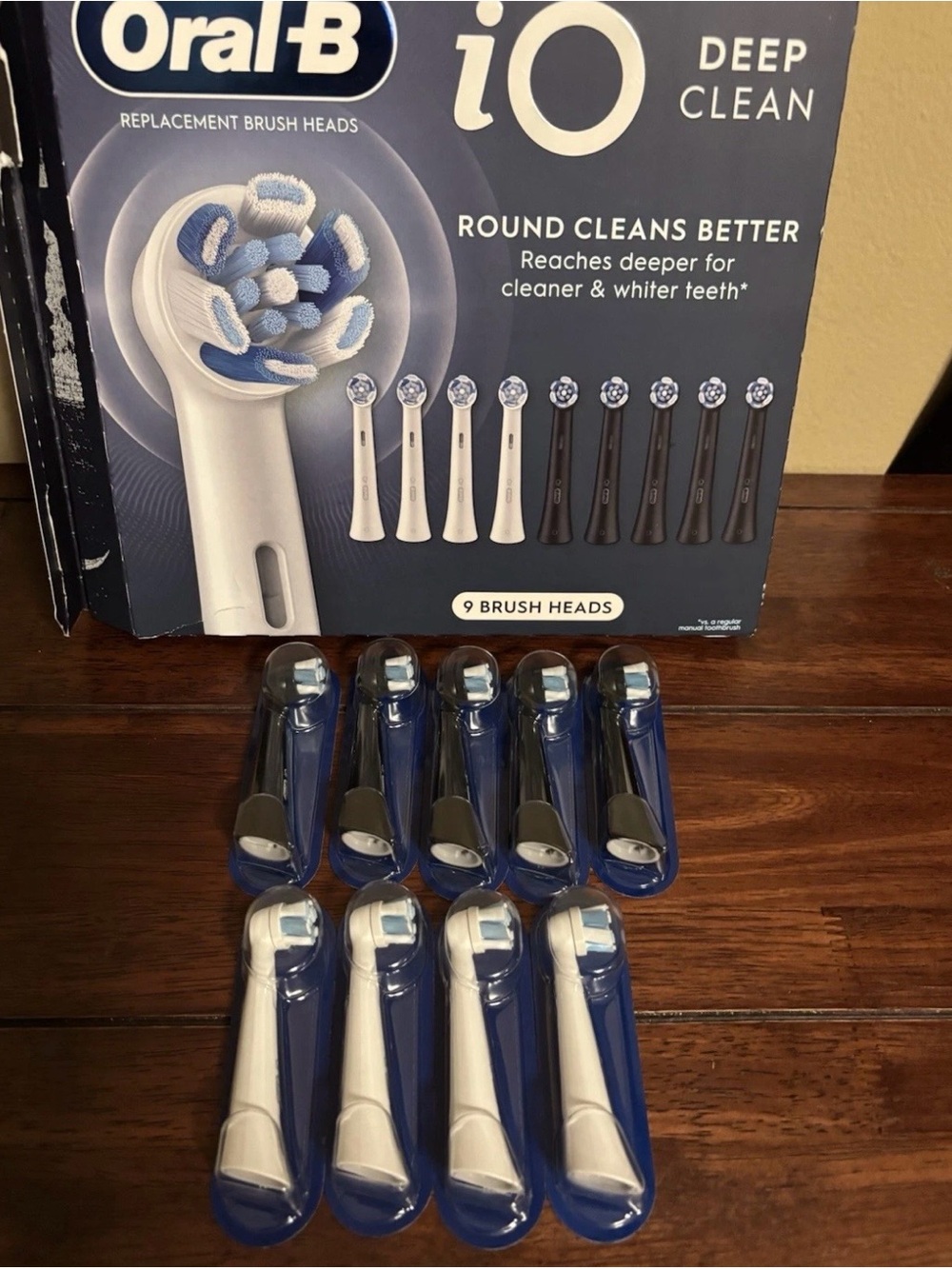 Oral B Replacement Brush Heads iO Deep Clean Round 9 Pack New Open Box